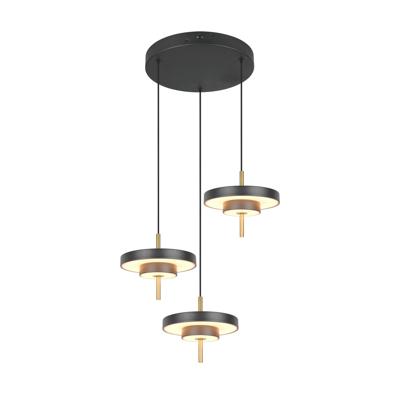 Trio 3-lichts hanglampKeaton rond zwart met goud - 340230380