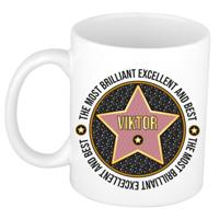 Naam mok Viktor - wit - Most Brilliant - keramiek - 300 ml - cadeau collega beker Naam mok Viktor - wit - Most Brilliant - keramiek - 300 ml - cadeau collega beker