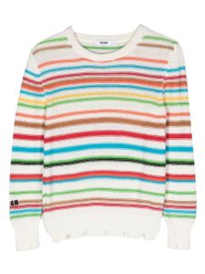 MSGM Kids sweat en coton à design colour block - Blanc