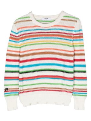 MSGM Kids sweat en coton - Blanc
