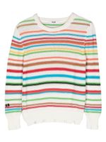 MSGM Kids sweat en coton à design colour block - Blanc - thumbnail