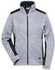 James & Nicholson JN861 Ladies´ Knitted Workwear Fleece Jacket -STRONG- - White-Melange/Carbon - XS