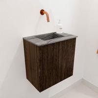 Toiletmeubel Mondiaz Joya Dlux | 40 cm | Meubelkleur Walnut | Faye wastafel Sombra Wasbak Midden | Zonder kraangat(en)