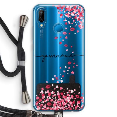 Hartjes en kusjes: Huawei P20 Lite Transparant Hoesje met koord