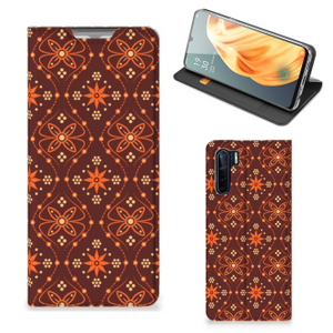 OPPO Reno3 | A91 Hoesje met Magneet Batik Brown