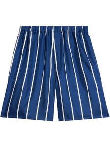 AMI Paris short en soie à rayures - Bleu