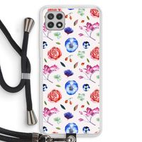 Bloemetjes: Samsung Galaxy A22 4G Transparant Hoesje met koord