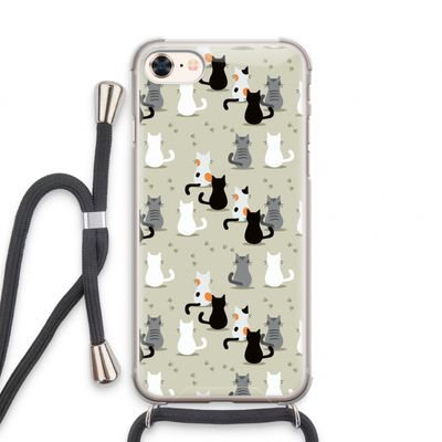 Katten: iPhone 8 Transparant Hoesje met koord