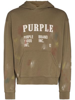 Purple Brand hoodie à logo imprimé - Vert