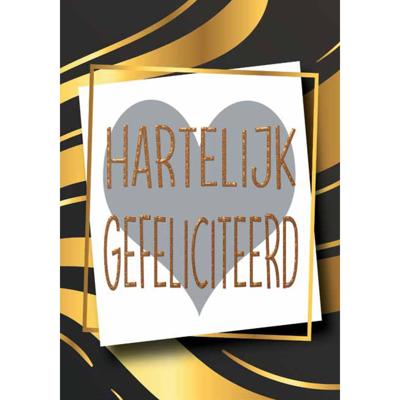 Wenskaarten Gefeliciteerd pak a 10 stuks