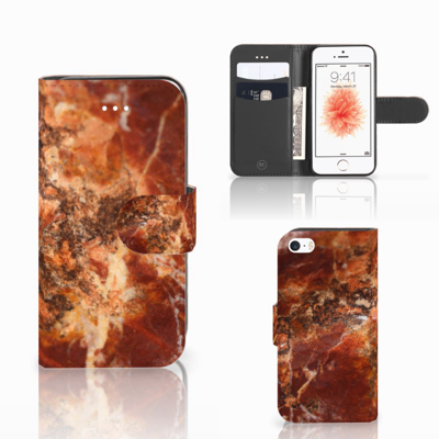Apple iPhone 5 | 5s | SE | Bookcase | Marmer Bruin