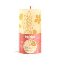 Bolsius stompkaars silhouette botergeel met print 13x6,8 cm