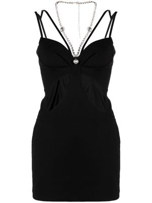 AREA robe courte à imprimé papillons - Noir
