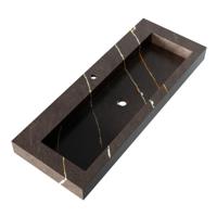 Brauer Coral Wastafel - 120 cm - met 1 Spoelbak en 1 Kraangat - Marmerlook Copper Brown