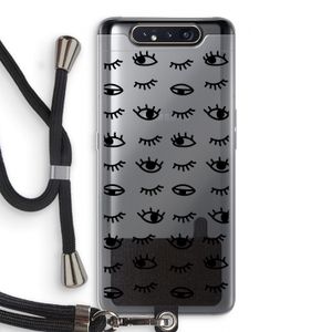Eye pattern #2: Samsung Galaxy A80 Transparant Hoesje met koord