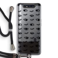 Eye pattern #2: Samsung Galaxy A80 Transparant Hoesje met koord