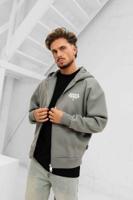 Equalité Societe Oversized Full Zip Hoodie Heren Grijs - Maat XS - Kleur: WitGrijs | Soccerfanshop
