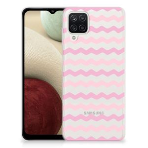 Samsung Galaxy A12 TPU bumper Waves Roze