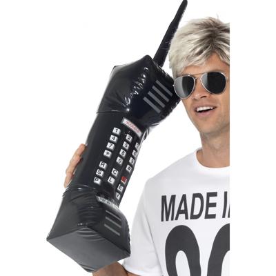 Opblaasbare retro telefoon - 75 cm - zwart - mobiel