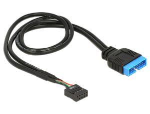 DeLOCK 83776 kabeladapter: USB 2.0 pinheader female > USB 3.0 pinheader male 45cm