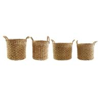 Basket spelset DKD Home Decor Bruin Natuurlijk Jute (4 Onderdelen)
