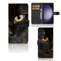 Samsung Galaxy S24 Ultra | Telefoonhoesje | Met pasjeshouder | Zwarte Kat