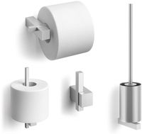 ZACK Carvo Toilet accesoires set 4-in-1 rond geborsteld RVS