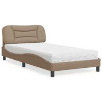 Bed met matras "Hvar" kunstleer cappuccinokleurig 100x200 cm