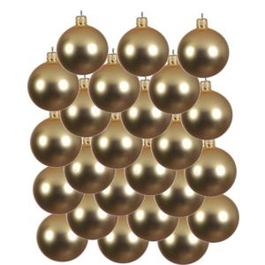 Decoris kerstballen - 24x - goud - 8 cm - glas - mat - velvet - kerstversiering