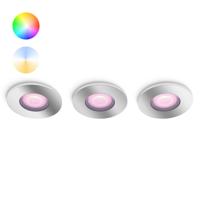 Philips InbouwspotsHue Xamento - White and color set van 3 RVS spots - 929003074801