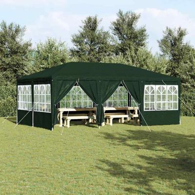 Partytent met 10 Groene Zijkanten 6x4 m PE