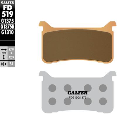 GALFER Brake pad fd519 g1375 sint.metal str.&sp.