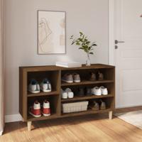 Schoenenkast 102x36x60 cm bewerkt hout bruin eikenkleur