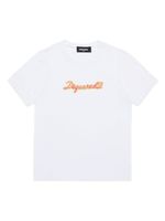 DSQUARED2 KIDS t-shirt en coton à logo pailleté - Blanc