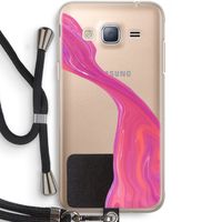 Paarse stroom: Samsung Galaxy J3 (2016) Transparant Hoesje met koord