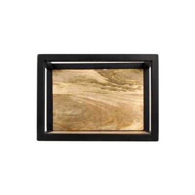 HSM Collection wandbox Levels - naturel/zwart - 35x18x25 cm - Leen Bakker