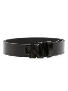 Calvin Klein Jeans ceinture en cuir à boucle logo - Noir