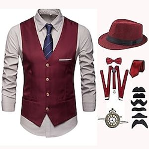 Retro vintage Jaren 1920 Hoeden Outfits Feestkostuum Hesje Vest The Great Gatsby Heer Voor heren Vakantie Kerstmis Modieus Halloween Feest / Avond Maskerade Schoolfeest Ves Lightinthebox