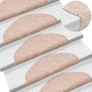VidaXL Trapmatten zelfklevend 10 st 65x21x4 cm naaldvilt crèmekleurig