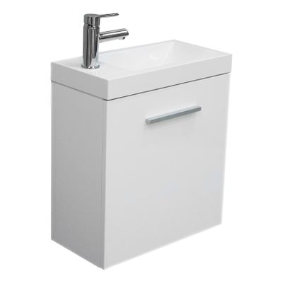 Xellanz Zenti fonteinkast met mineraalmarmer wastafel 50x25x55 cm wit hoogglans