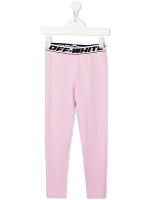 Off-White Kids legging à taille logo - Rose