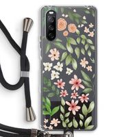 Botanical sweet flower heaven: Sony Sony Xperia 10 III Transparant Hoesje met koord