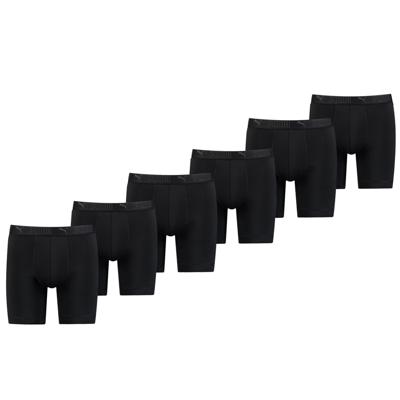 Puma Sport Boxershorts Microfiber Long 6-pack Zwart-XL