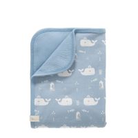 Fresk babydeken Whale blue fog Maat