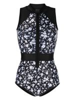 Duskii maillot de bain fleuri à fermeture zippée - Noir