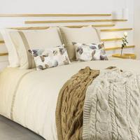 Dommelin Dommelin Dekbedovertrek Listra Satijn 300TC Beige-Kaki 260x200/220 cm