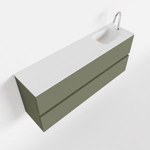 Toiletmeubel Mondiaz Ada | 120 cm | Meubelkleur Army | Lex wastafel Talc Rechts | 1 kraangat