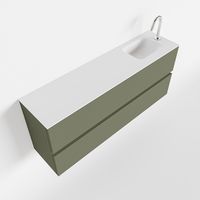 Toiletmeubel Mondiaz Ada | 120 cm | Meubelkleur Army | Lex wastafel Talc Rechts | 1 kraangat