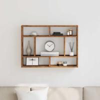 Wandschap 75x16x55 cm bewerkt hout oud houtkleurig Wandschap 75x16x55 cm bewerkt hout oud houtkleurig