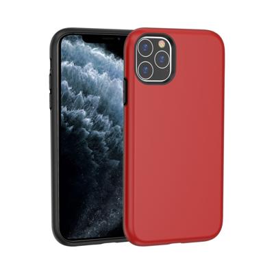 Voor iPhone 11 Pro Max schokbestendige Terminator stijl effen kleur beschermhoes (rood)